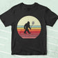 Bigfoot Vintage Lacrosse Editable Vector T-shirt Design in Ai Svg Png Files