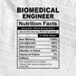 Biomedical Engineer Nutrition Facts Editable Vector T-shirt Design in Ai Svg Files