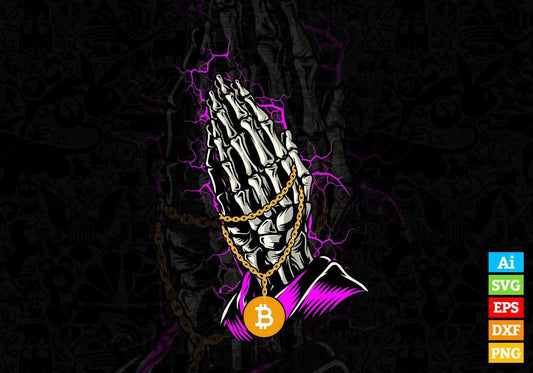 Bitcoin in Crypto we Trust we Praying to God for Cryptocurrency BTC Vector T-shirt Design in Ai Svg Png Files
