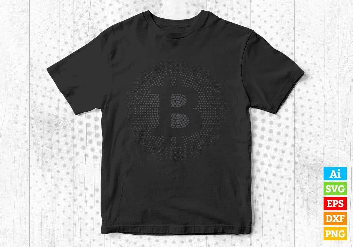 Bitcoin Logo Hodl Crypto Currency BTC Editable Vector T-shirt Design in Ai Svg Png Printable Files