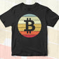 Bitcoin Vintage Sunset Crypto BTC Logo Vector T-shirt Design in Ai Svg Files