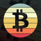 Bitcoin Vintage Sunset Crypto BTC Logo Vector T-shirt Design in Ai Svg Files