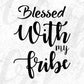 Blessed With My Tribe Merry Christmas T shirt Design In Svg Png Cutting Printable Files