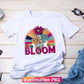 Bloom Rainbow Sunflowers Retro Vintage T shirt Design Png Sublimation Printable Files