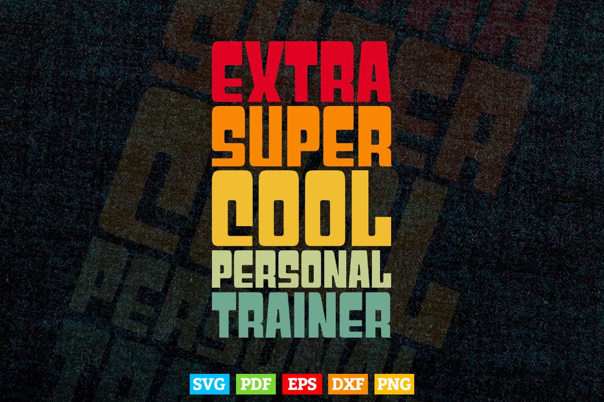 Bodybuilding Exercise & Fitness Retro Personal Trainer Svg Png Cut Files.