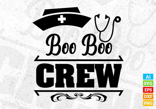 Boo Boo Crew Halloween T shirt Design In Svg Png Cutting Printable Files