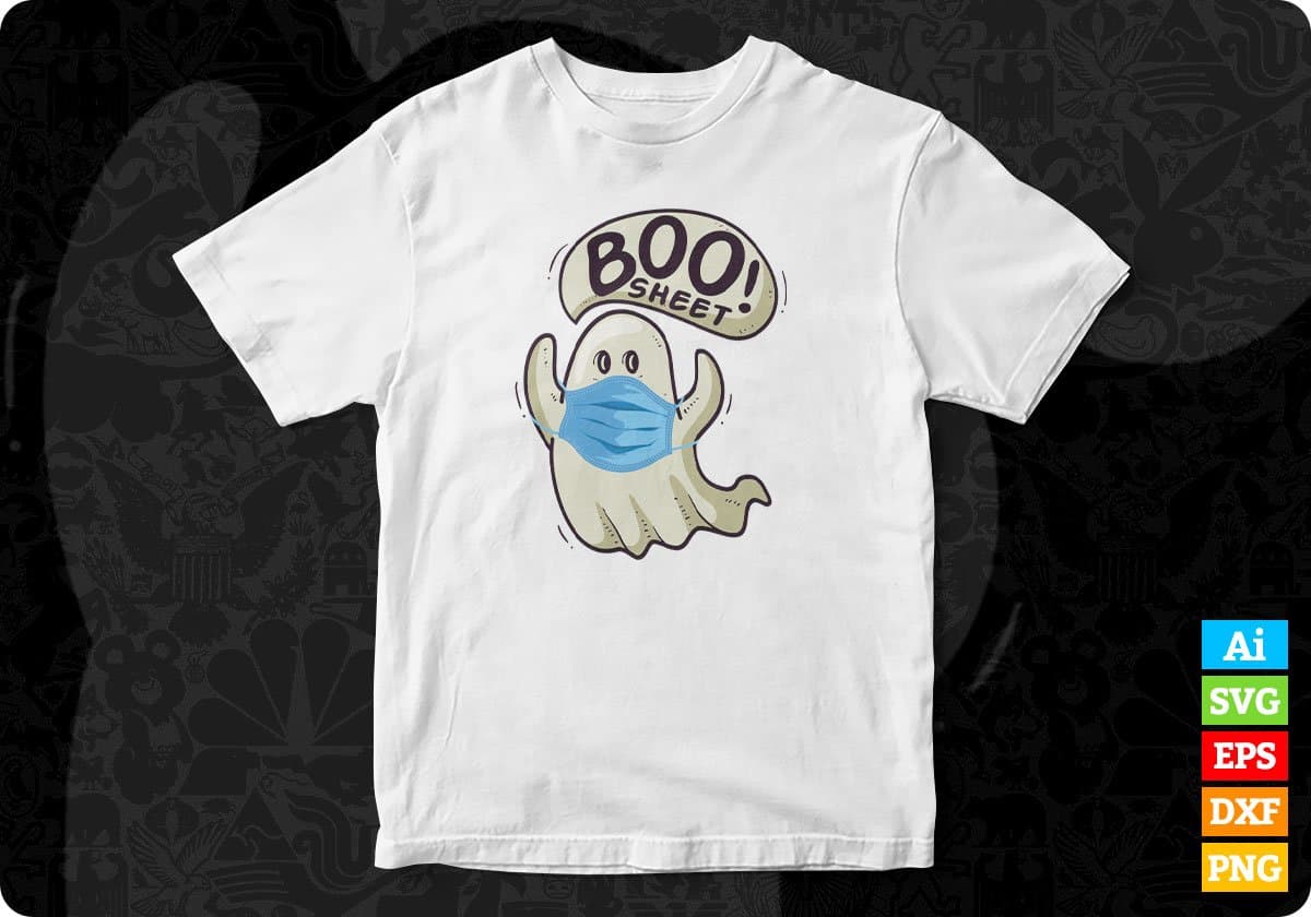 Boo Sheet Ghost Halloween T shirt Design In Png Svg Cutting Printable Files