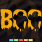 Boo With Spiders And Witch Hat Halloween Svg Png Cut Files.