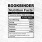 Bookbinder Nutrition Facts Editable Vector T-shirt Design in Ai Svg Files