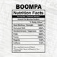 Boompa Nutrition Facts Father's Day Editable Vector T-shirt Design in Ai Svg Files