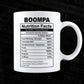 Boompa Nutrition Facts Father's Day Editable Vector T-shirt Design in Ai Svg Files