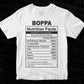 Boppa Nutrition Facts Father's Day Editable Vector T-shirt Design in Ai Svg Files