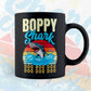 Boppy Shark Father's Day Vintage Editable Vector T-shirt Design in Ai Svg Png Files