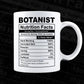 Botanist Nutrition Facts Editable Vector T-shirt Design in Ai Svg Files