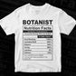 Botanist Nutrition Facts Editable Vector T-shirt Design in Ai Svg Files