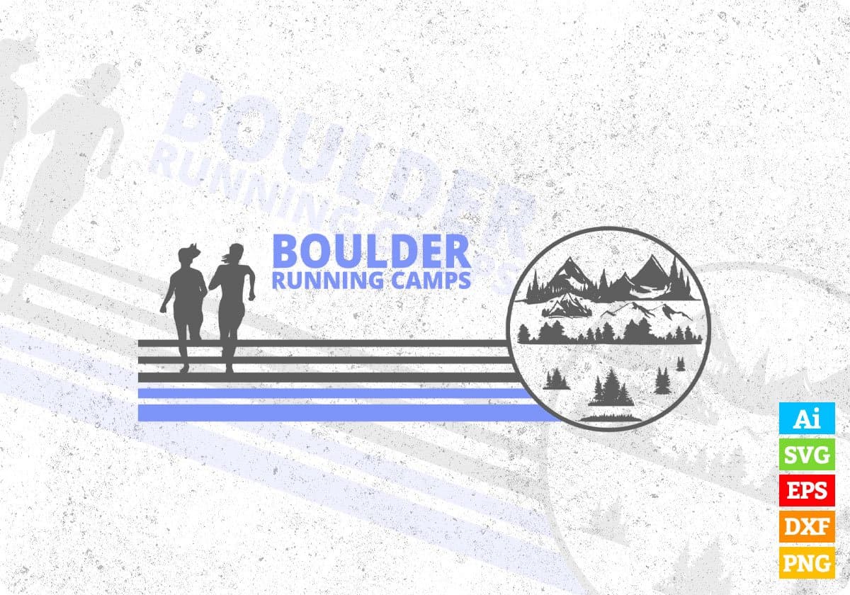 Boulder Running Camps T shirt Design In Svg Png Cutting Printable Files