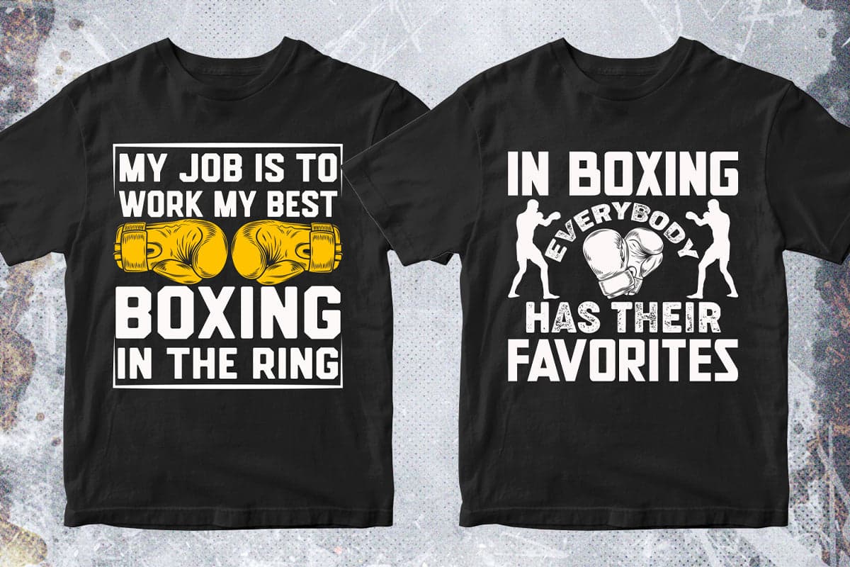 Boxing 50 Editable T-shirt Designs Bundle Part 1