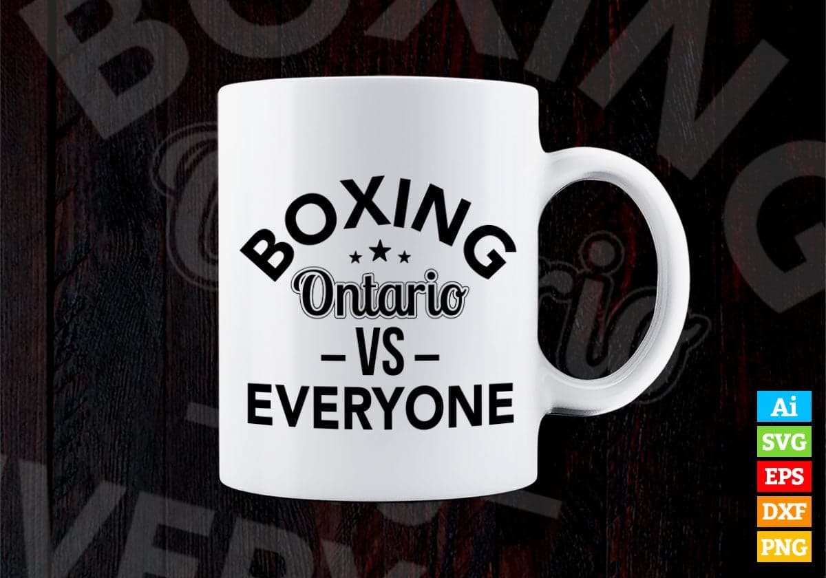 Boxing Ontario vs Everyone Vector T-shirt Design in Ai Svg Png Files