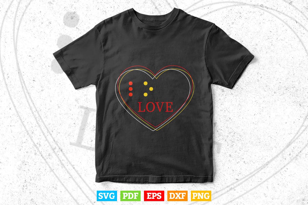 Braille Dots Makes Love Read With No Touch For Awareness Day Svg Png Files.