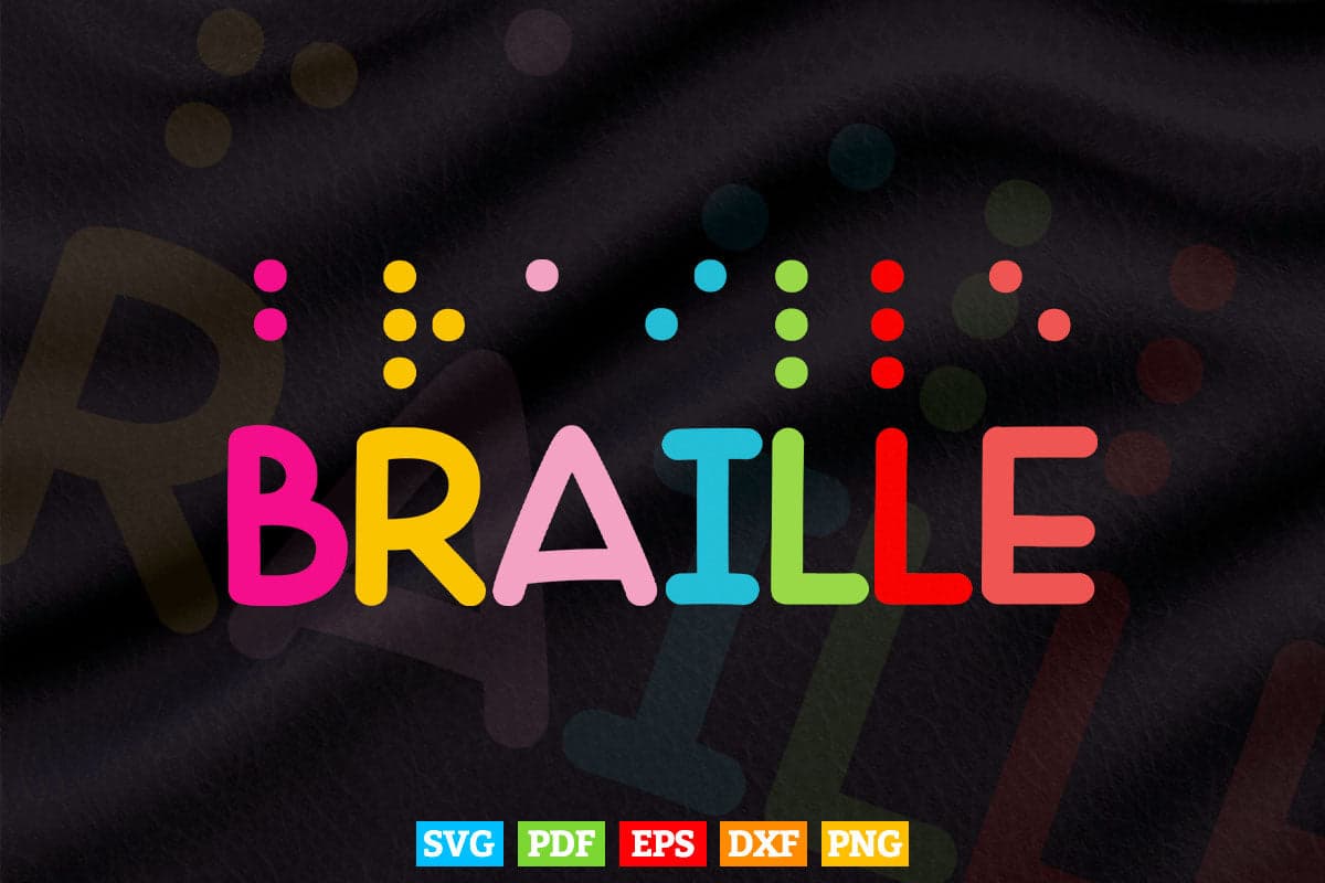 Braille Retro Colors Spell Out Braille Dots Svg Png Files.