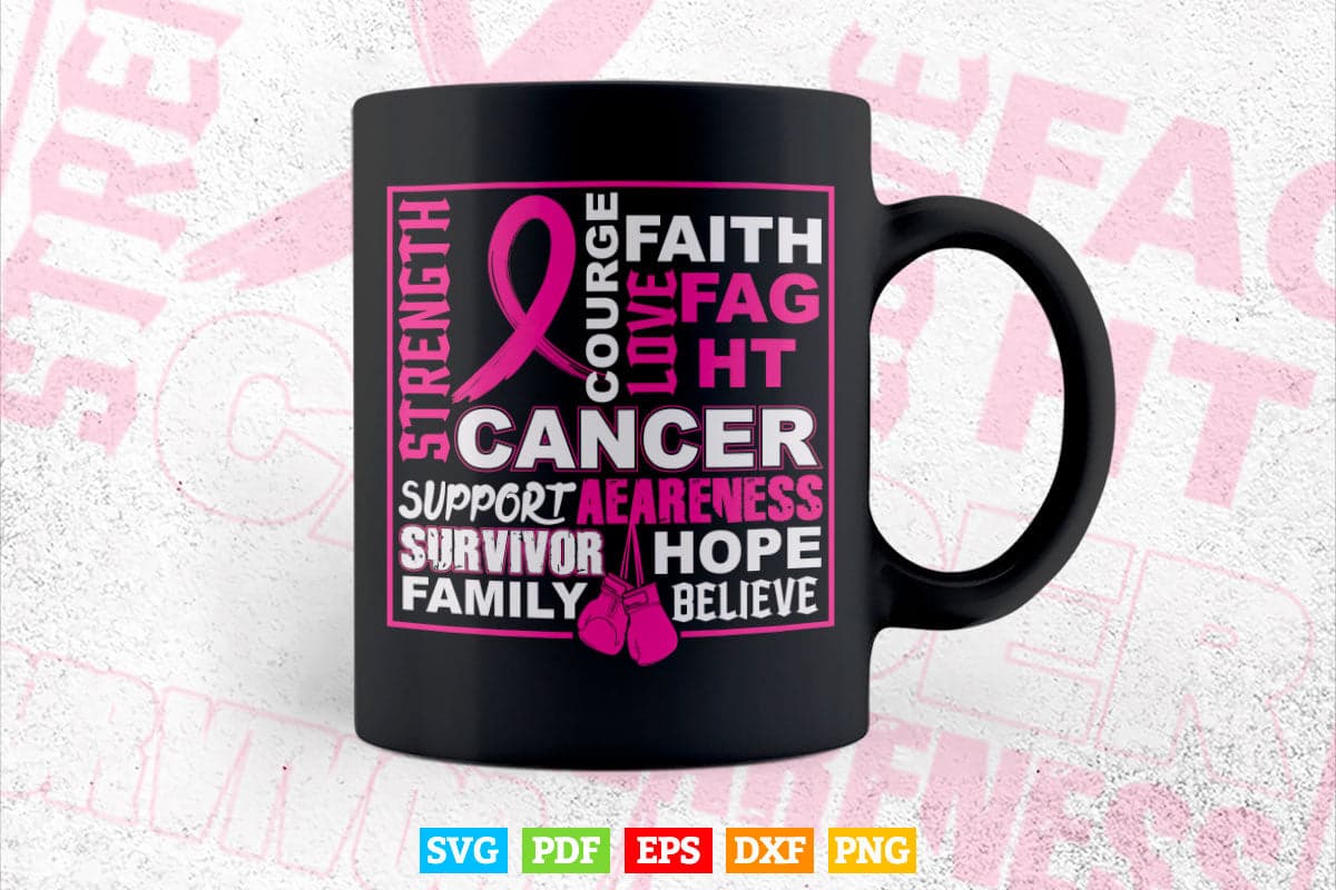 Breast Cancer Awareness Headband Bracelet Pink Ribbon Svg Png Cricut Files.