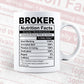 Broker Nutrition Facts Editable Vector T-shirt Design in Ai Svg Files