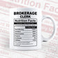 Brokerage Clerk Nutrition Facts Editable Vector T-shirt Design in Ai Svg Files