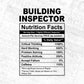 Building Inspector Nutrition Facts Editable Vector T-shirt Design in Ai Svg Files
