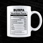 Bumpa Nutrition Facts Father's Day Editable Vector T-shirt Design in Ai Svg Files