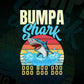 Bumpa Shark Father's Day Vintage Editable Vector T-shirt Design in Ai Svg Png Files
