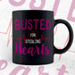 Busted For Stealing Hearts valentine's Day Editable Vector T-shirt Design in Ai Svg Png Files