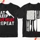 eat sleep cut meat repeat, knives, butcher shirt, butcher t shirt, butcher clothes, butcher apparel
