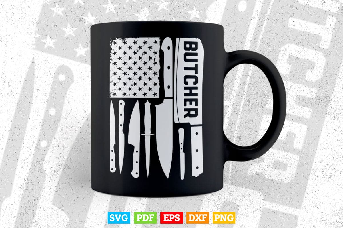Butcher American Flag Svg Png Digital Files.