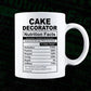 Cake Decorator Nutrition Facts Editable Vector T-shirt Design in Ai Svg Files