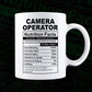 Camera Operator Nutrition Facts Editable Vector T-shirt Design in Ai Svg Files