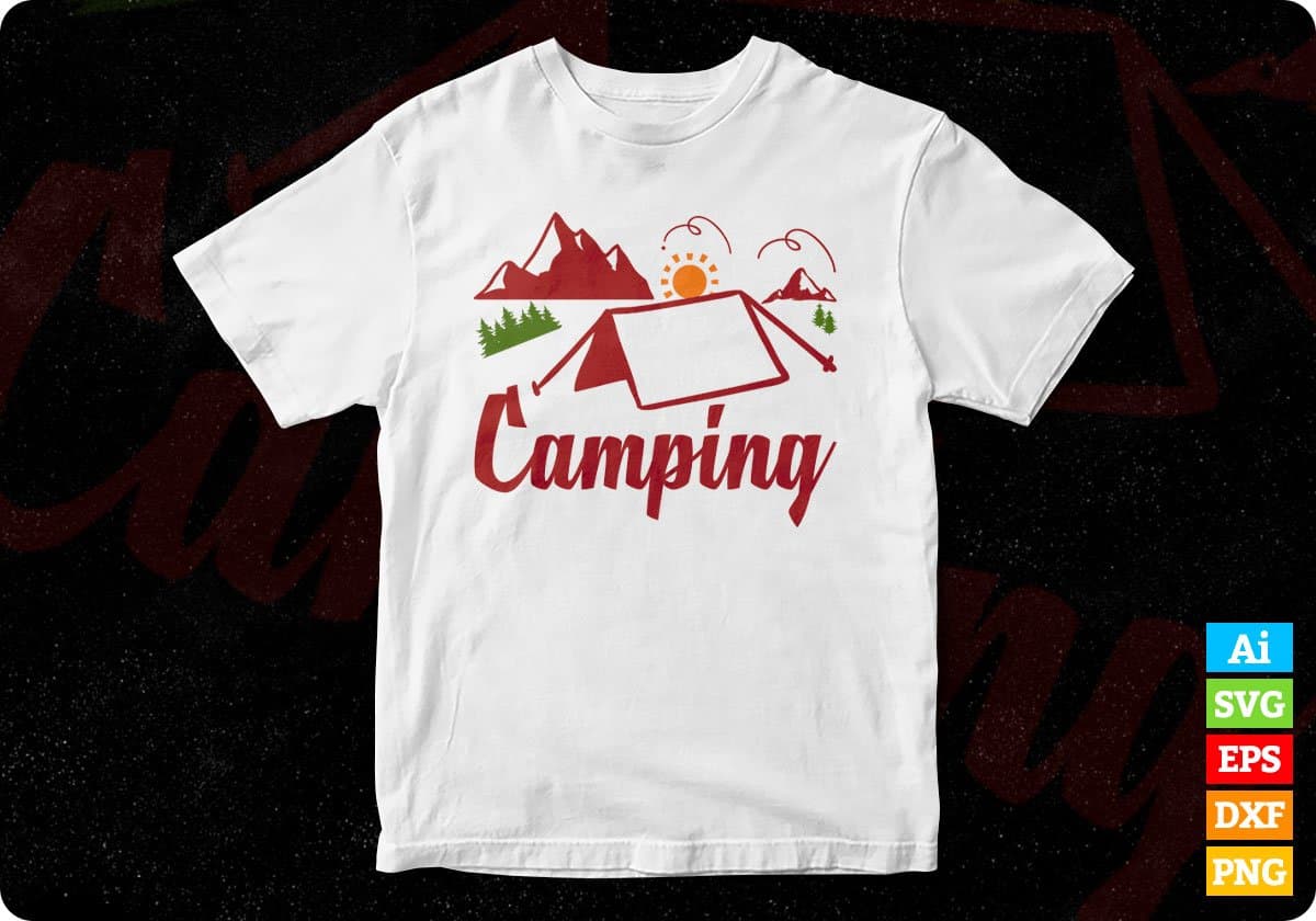 Camping Adventure T shirt Design In Svg Png Cutting Printable Files