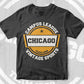 Campus League Chicago Team 1988 Vintage Sports Vector T shirt Design in Ai Png Svg Files