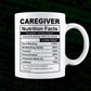 Caregiver Nutrition Facts Editable Vector T-shirt Design in Ai Svg Files
