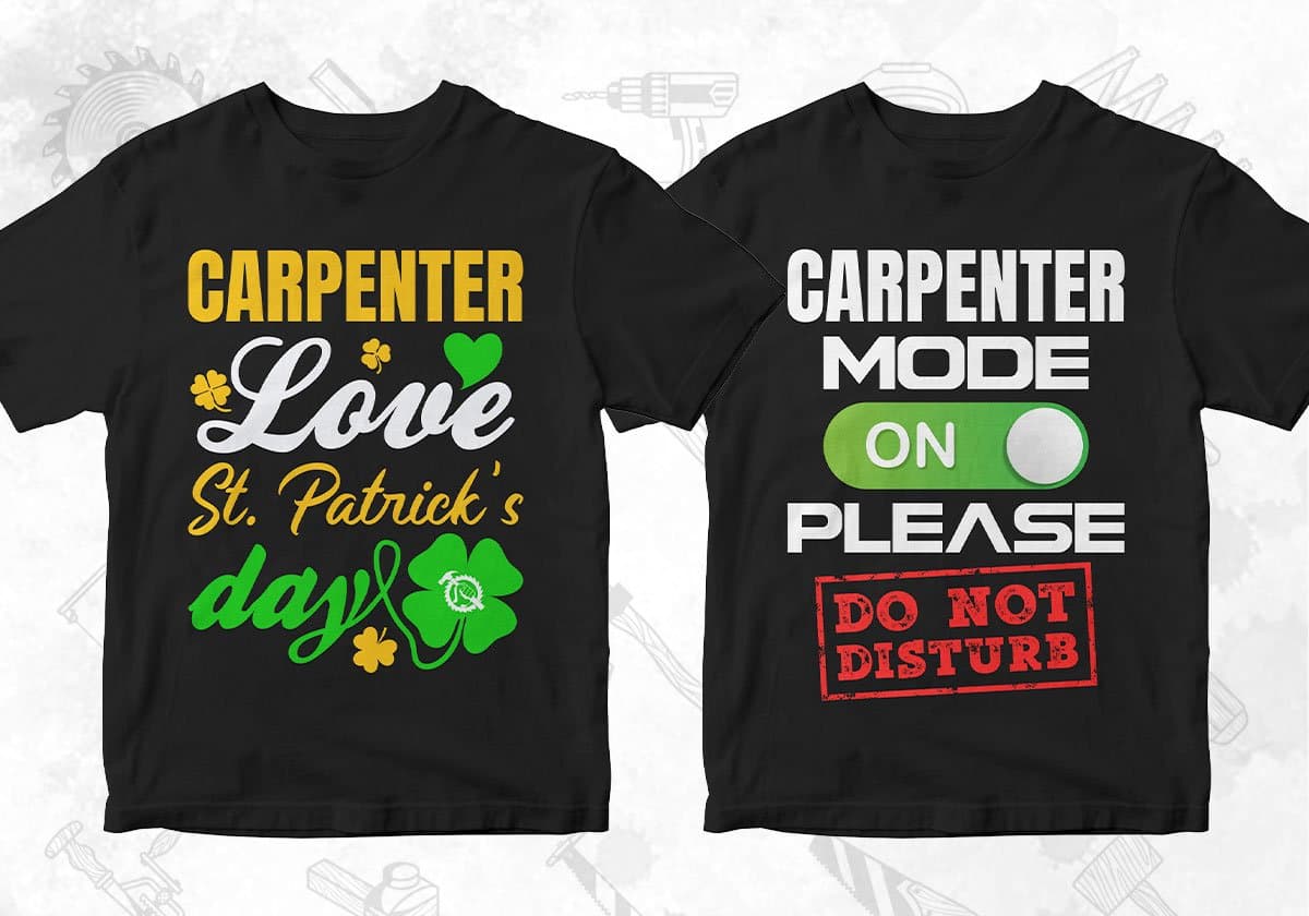 Carpenter 25 Editable T-shirt Designs Bundle