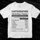Cartographer Nutrition Facts Editable Vector T-shirt Design in Ai Svg Files