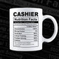 Cashier Nutrition Facts Editable Vector T shirt Design In Svg Png Printable Files