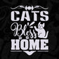 Cats Bless Home Animal T shirt Design In Svg Png Cutting Printable Files