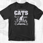 Cats Books & Coffee T shirt Design In Svg Png Cutting Printable Files