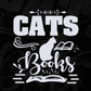 Cats Books & Coffee T shirt Design In Svg Png Cutting Printable Files