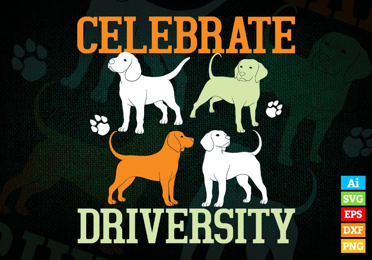 Celebrate Driversity Animal Editable Vector T shirt Design In Svg Png Printable Files