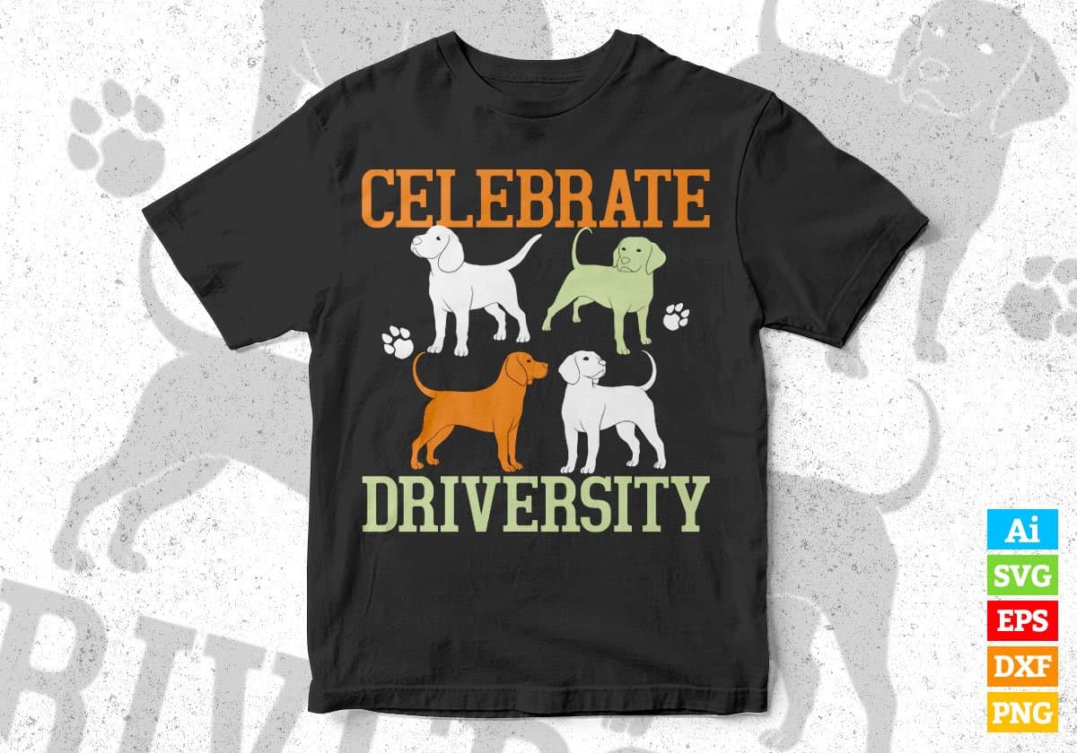 Celebrate Driversity Animal Editable Vector T shirt Design In Svg Png Printable Files