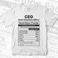 CEO Nutrition Facts Editable Vector T-shirt Design in Ai Svg Files