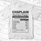 Chaplain Nutrition Facts Editable Vector T-shirt Design in Ai Svg Files