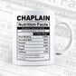 Chaplain Nutrition Facts Editable Vector T-shirt Design in Ai Svg Files