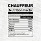 Chauffeur Nutrition Facts Editable Vector T-shirt Design in Ai Svg Files